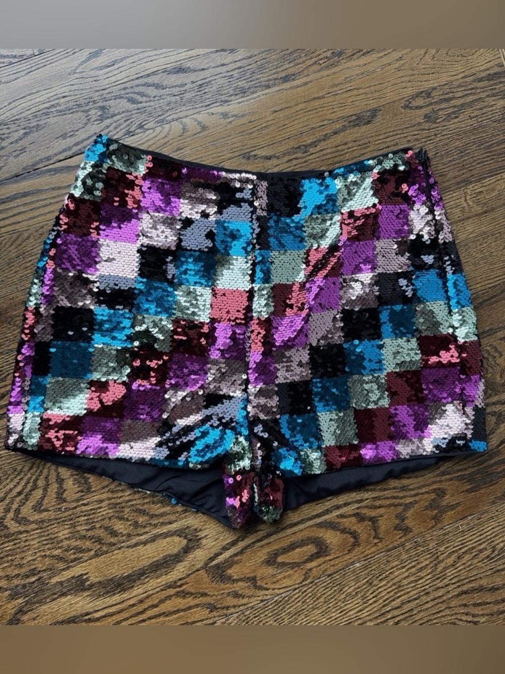 Nasty Gal Multicolor Sequin High Waist Shorts